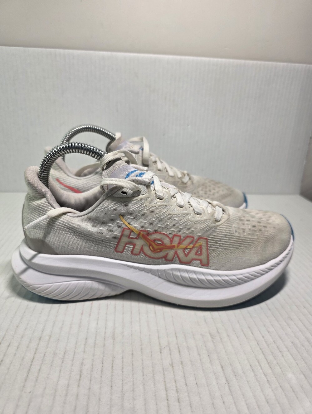 Hoka One One Mach 6 Running Shoes Womens Size 7 B White Lace Up 1147810